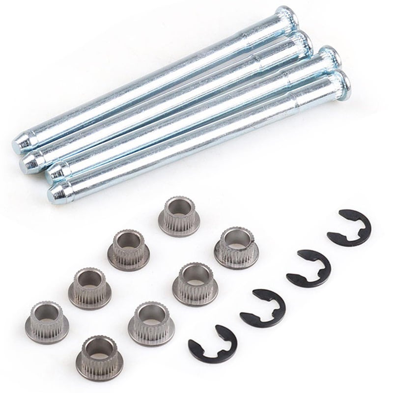 Flygun 16 PCS Car Door Hinge Pin Kit, Metal Rustproof Stabilized Door Hinge Roll Pin and Bushing Repair Kit, with E-Ring Clamp Mounting Accessories, Compatible with 1988-2002 Chevrolet GMC (Silver) - Image 1